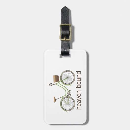 ヴィンテージの自転車、気球および花 ラゲッジタグ (正面縦)