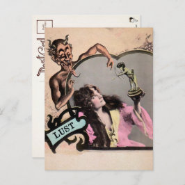 ヴィンテージの致命的な罪の欲望のはがき ポストカード