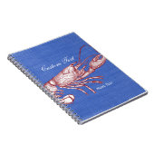 ヴィンテージの航海ので赤いロブスターのカスタムなビーチハウス ノートブック (右側)