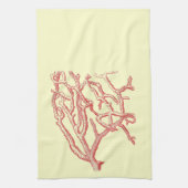 ヴィンテージの航海ので赤い珊瑚(背景をカスタマイズ) キッチンタオル (縦)