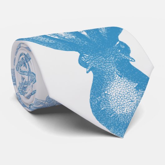 ヴィンテージの航海ので青いタコの銀のタイ ネクタイ (ロール)
