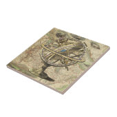 ヴィンテージの航海のなコンパスおよび地図 タイル (側面)