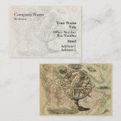 ヴィンテージの航海のなコンパスおよび地図 名刺 (正面/裏面)