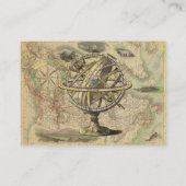 ヴィンテージの航海のなコンパスおよび地図 名刺 (裏面)