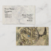 ヴィンテージの航海のなコンパスおよび地図 名刺 (正面/裏面)