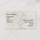 ヴィンテージの航海のなコンパスおよび地図 名刺 (正面)