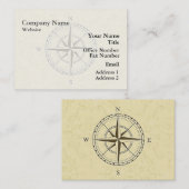 ヴィンテージの航海のなコンパスのアイボリー 名刺 (正面/裏面)