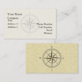 ヴィンテージの航海のなコンパスのアイボリー 名刺 (正面/裏面)