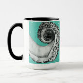 ヴィンテージの航海のなタコの入れ墨のスタイルの芸術のマグ マグカップ (左)