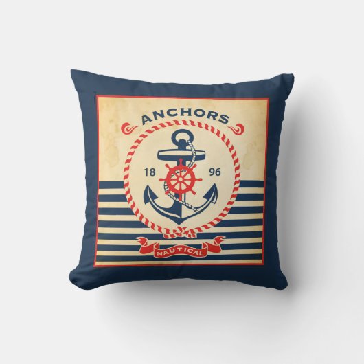 ヴィンテージの航海のなポスター クッション (正面)