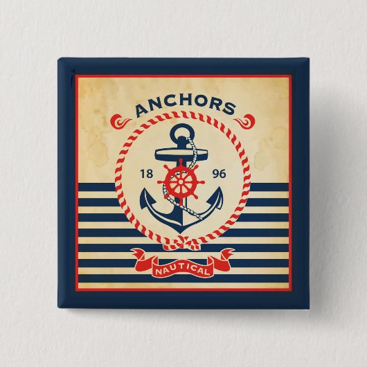 ヴィンテージの航海のなポスター 缶バッジ (正面)