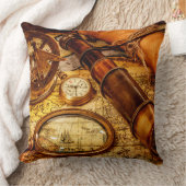 ヴィンテージの航海のな地図の枕 クッション (ブランケット)