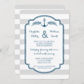 ヴィンテージの航海のな婚約パーティの招待状 招待状 (正面/裏面)