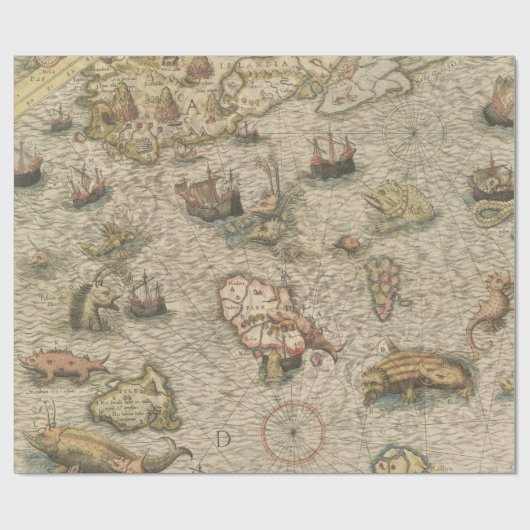 ヴィンテージの航海地図 ラッピングペーパー (フラット)
