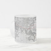 ヴィンテージの航空の世界地図 フロストグラスマグカップ (正面左)
