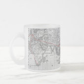 ヴィンテージの航空の世界地図 フロストグラスマグカップ (左)