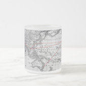 ヴィンテージの航空の世界地図 フロストグラスマグカップ (中央)