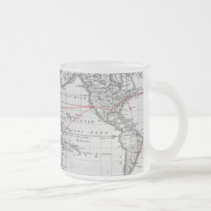 ヴィンテージの航空の世界地図 フロストグラスマグカップ