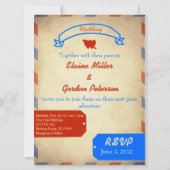 ヴィンテージの航空便の結婚式招待状: 動揺して 招待状 (裏面)