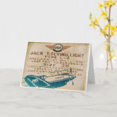 ヴィンテージの航空挨拶状 カード (黄色い花)