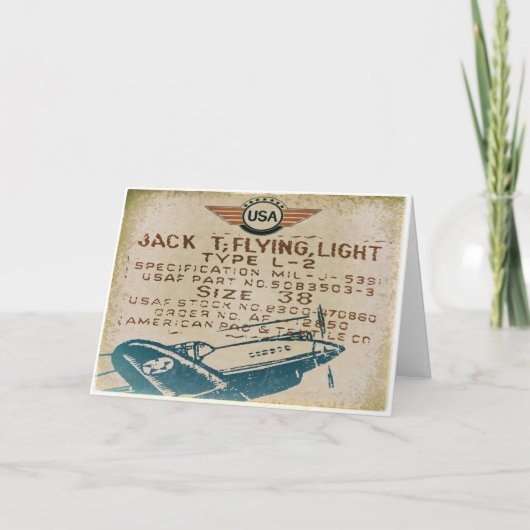 ヴィンテージの航空挨拶状 カード (正面)