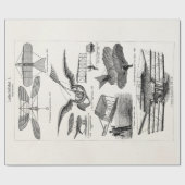 ヴィンテージの航空機の飛行機の飛行船のレトロの飛行機 ラッピングペーパー (フラット)