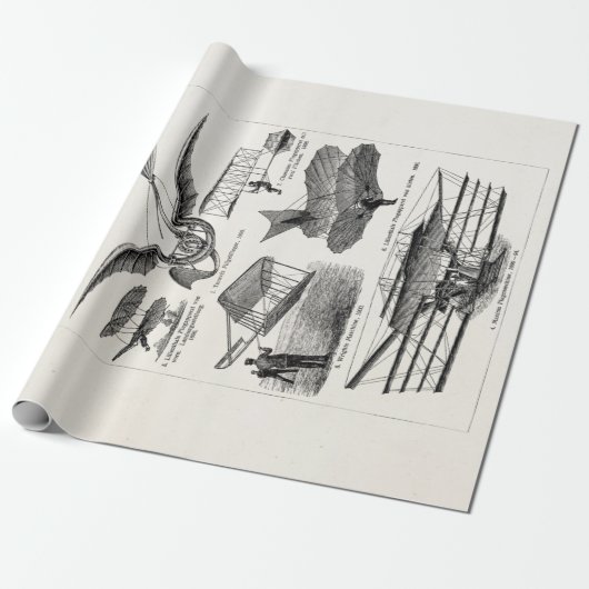 ヴィンテージの航空機の飛行機の飛行船のレトロの飛行機 ラッピングペーパー (アンロールド)