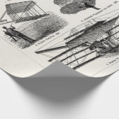 ヴィンテージの航空機の飛行機の飛行船のレトロの飛行機 ラッピングペーパー (角)