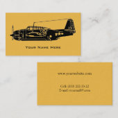 ヴィンテージの航空機 名刺 (正面/裏面)