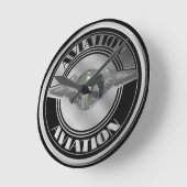 ヴィンテージの航空芸術 ラウンド壁時計 (傾斜)