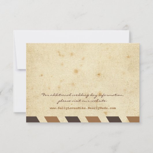 ヴィンテージの航空郵便のラブレターの結婚式の応答カード 出欠カード (裏面)