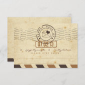 ヴィンテージの航空郵便のラブレターの結婚式の応答カード 出欠カード (正面/裏面)