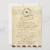 ヴィンテージの航空郵便のラブレターの結婚式招待状 招待状 (正面)