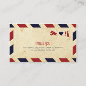 ヴィンテージの航空郵便の護衛カード プレイスカード (裏面)