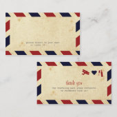 ヴィンテージの航空郵便の護衛カード プレイスカード (正面/裏面)