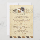 ヴィンテージの航空郵便はラブレターの招待状を押します 招待状 (正面)