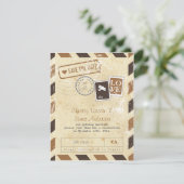 ヴィンテージの航空郵便カード保存日付 セーブザデート (スタンド正面)