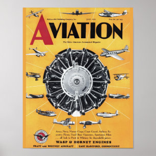 ヴィンテージの航空雑誌の飛行機カバー芸術のプリント ポスター
