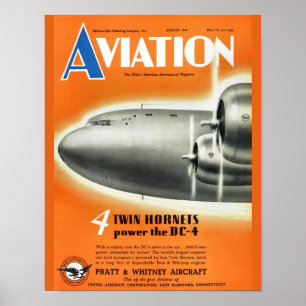 ヴィンテージの航空雑誌の飛行機カバー芸術のプリント ポスター
