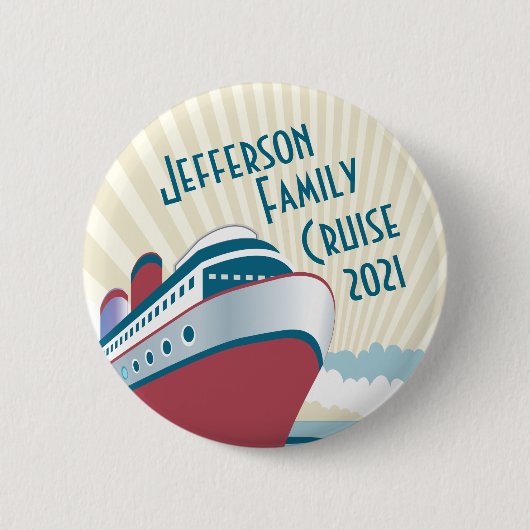 ヴィンテージの船との家族会の巡航 缶バッジ (正面)