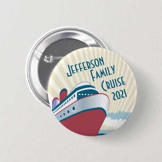 ヴィンテージの船との家族会の巡航 缶バッジ (正面&裏面)