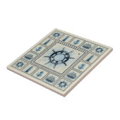 ヴィンテージの船の車輪のコラージュ タイル (側面)