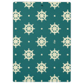 ヴィンテージの船の車輪パターン クリップボード (裏面)