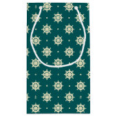 ヴィンテージの船の車輪パターン スモールペーパーバッグ (裏面)