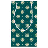 ヴィンテージの船の車輪パターン スモールペーパーバッグ (正面)