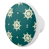 ヴィンテージの船の車輪パターン セラミックノブ (右)