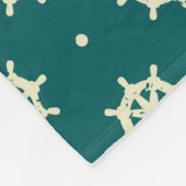 ヴィンテージの船の車輪パターン フリースブランケット (角)