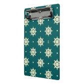 ヴィンテージの船の車輪パターン ミニクリップボード (アングル2)