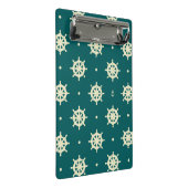 ヴィンテージの船の車輪パターン ミニクリップボード (アングル)