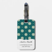 ヴィンテージの船の車輪パターン ラゲッジタグ (裏面縦)